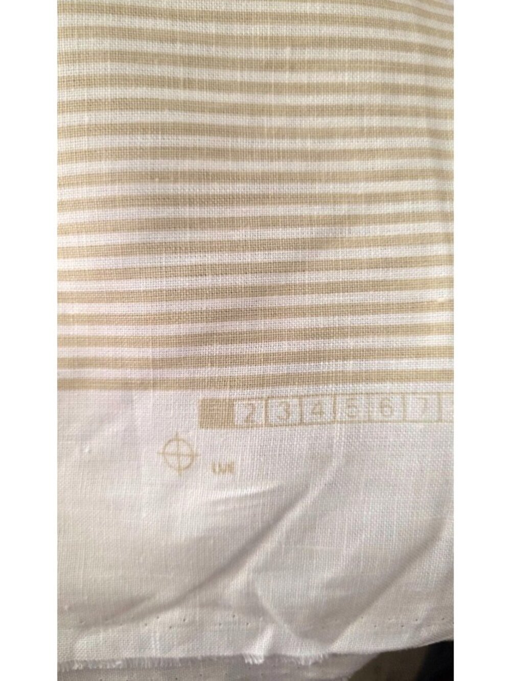 Schumacher Wesley Ticking Stripe Sand 100% Linen Designer Fabric Home Decor